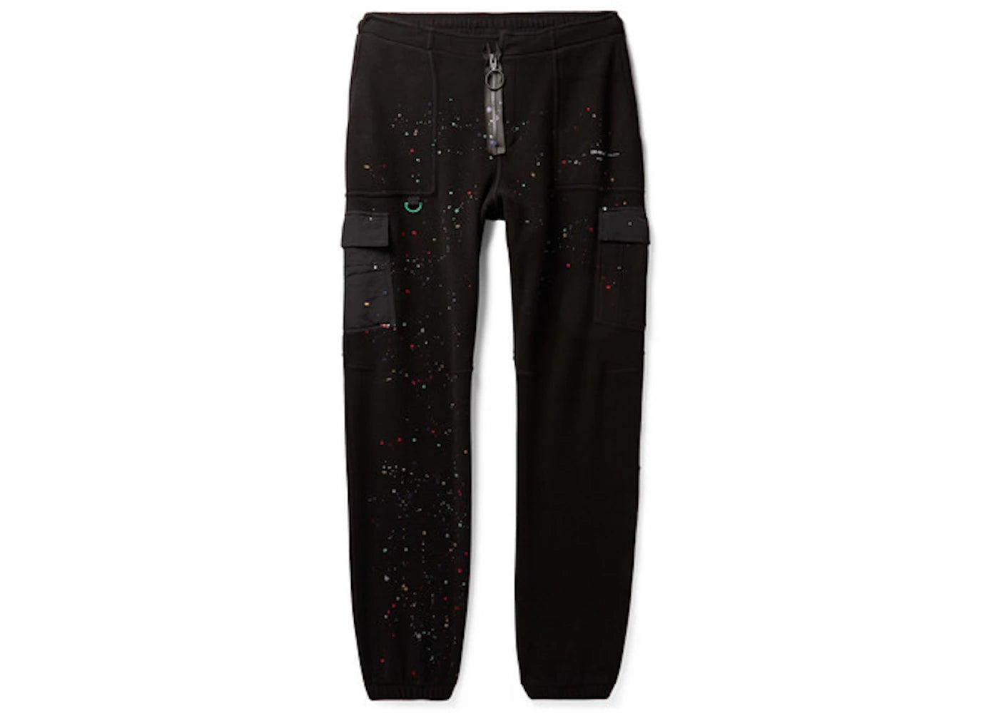 OFF-WHITE Tapered Paint Splattered Fleece Sweatpants Black/Multicolor