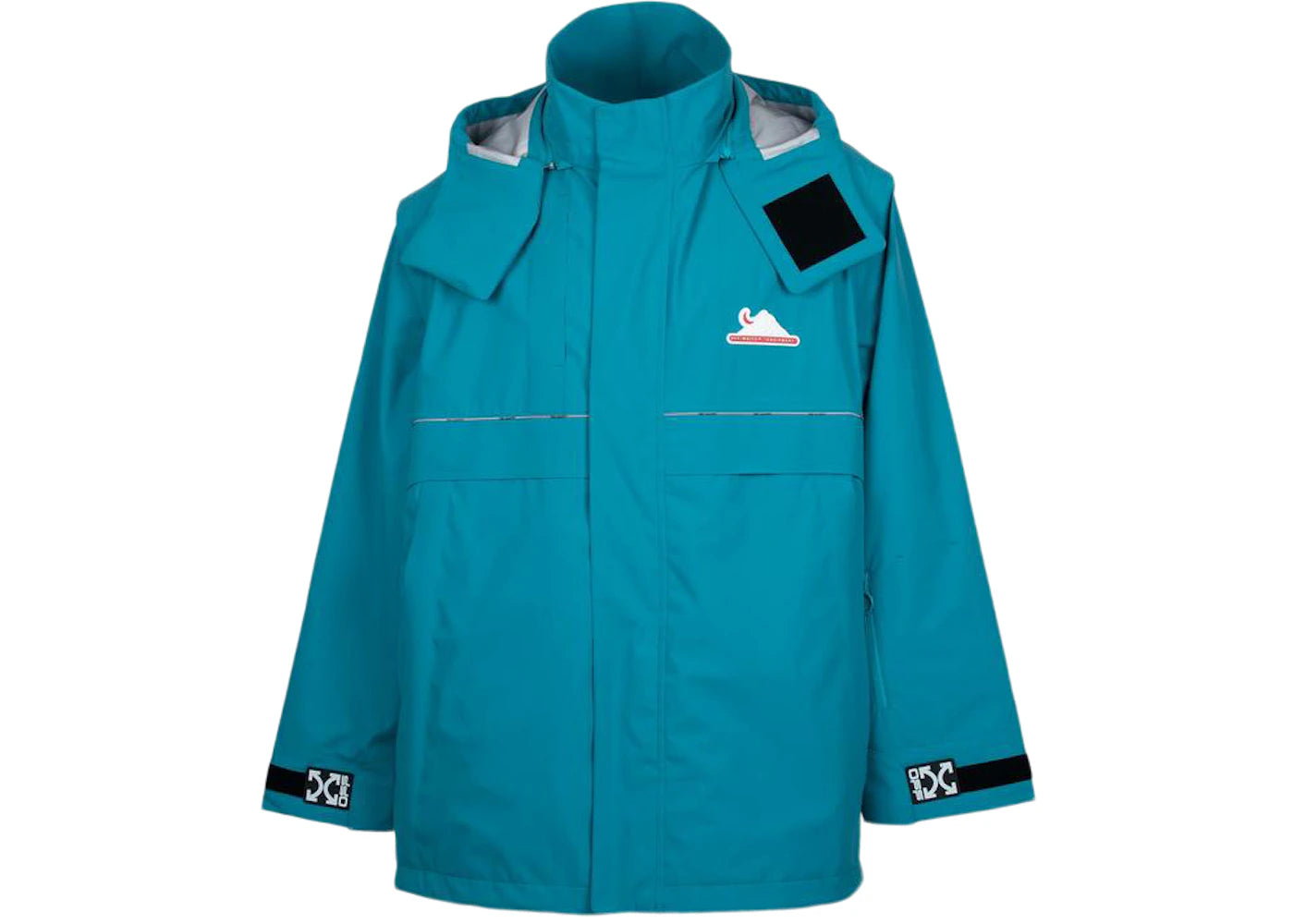 OFF-WHITE Technical Hooded Shell Windbreaker Jacket Petrol Blue/Silver