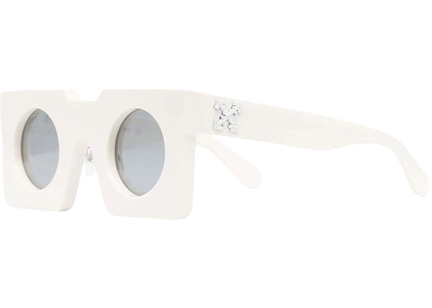 OFF-WHITE The Pantheon Square Frame Sunglasses Bone White