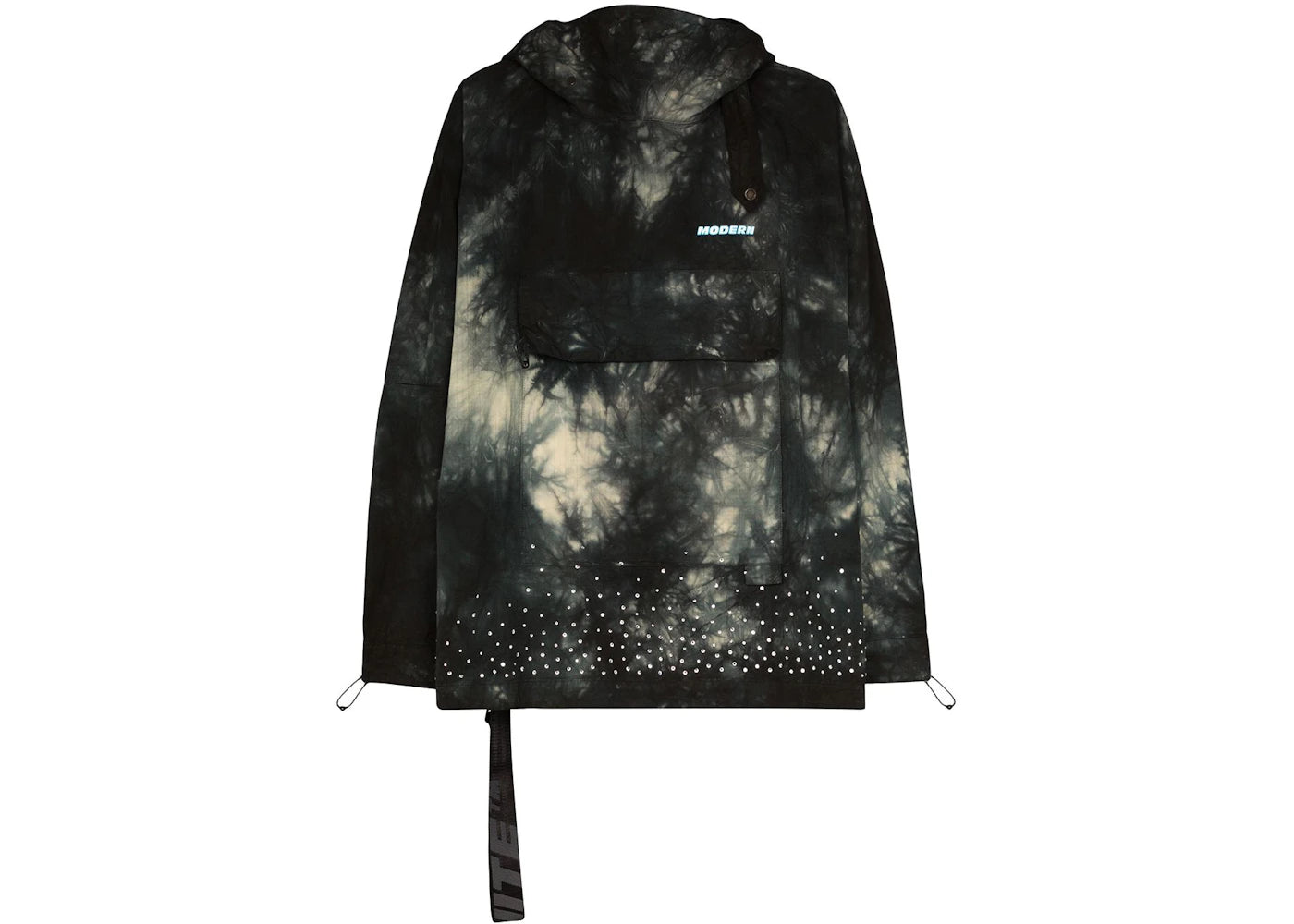 OFF-WHITE Tie Dye Crystal Embellished Hooded Jacket Black