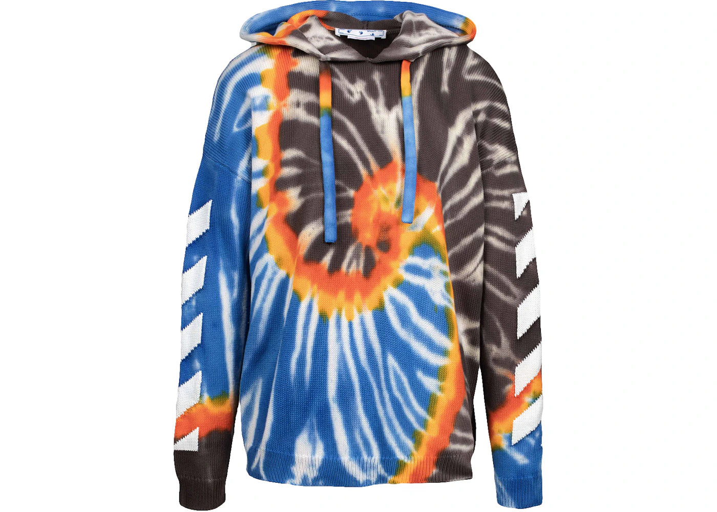 OFF-WHITE Tie Dye Knit Hoodie Brown/Blue/Multi