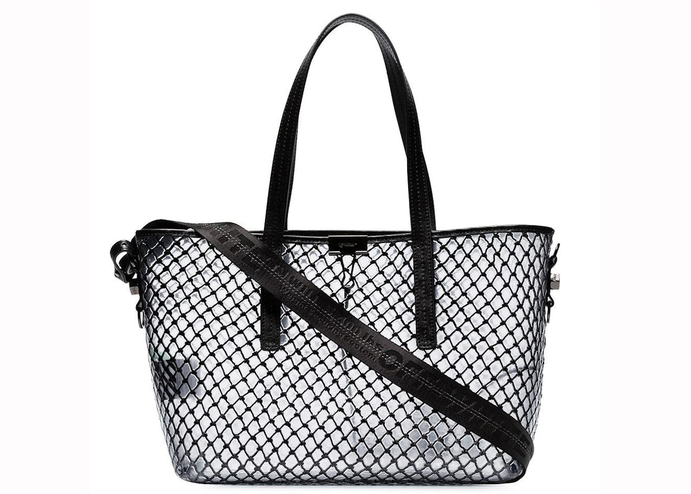 OFF-WHITE Tote Transparent Mesh Black