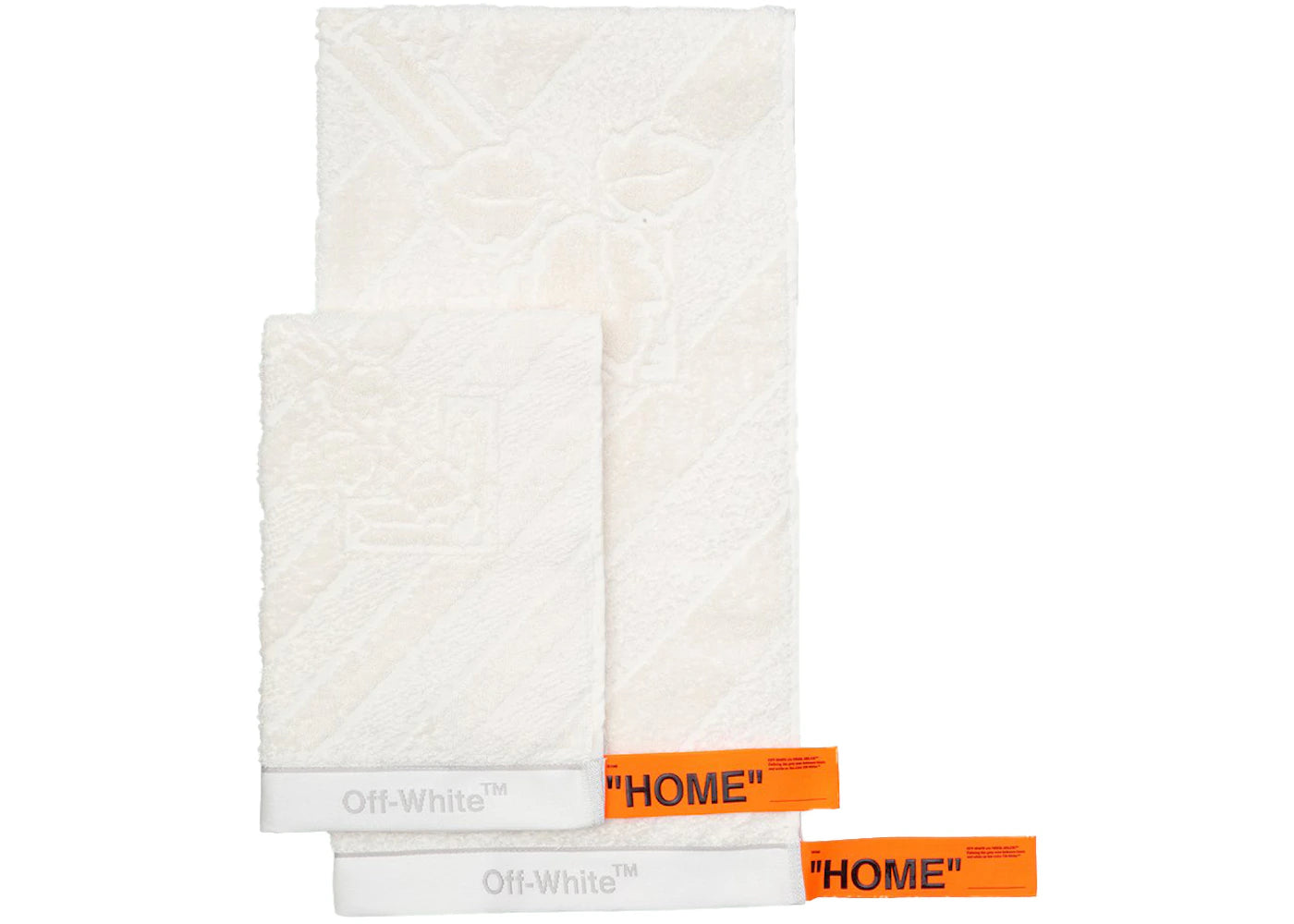 OFF-WHITE Towel Set White/Ice Grey