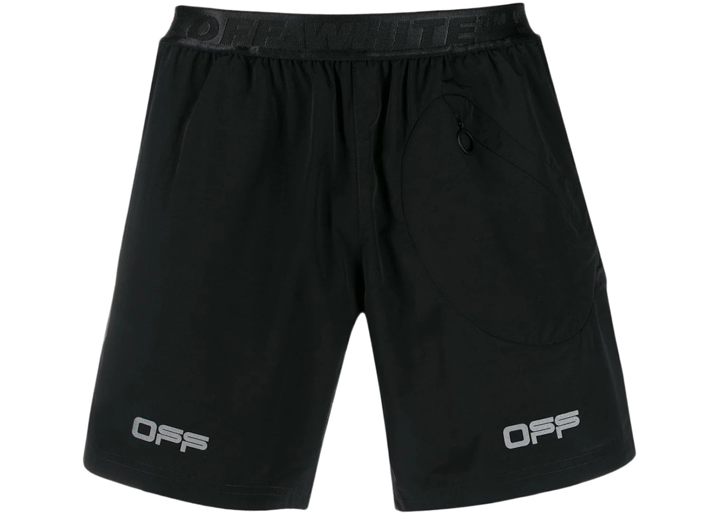 OFF-WHITE Track Shorts Black/Silver