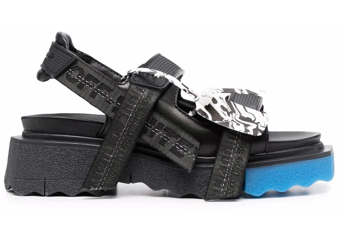 OFF-WHITE Trek Strap Sponge Sandals Black Blue (Women's)