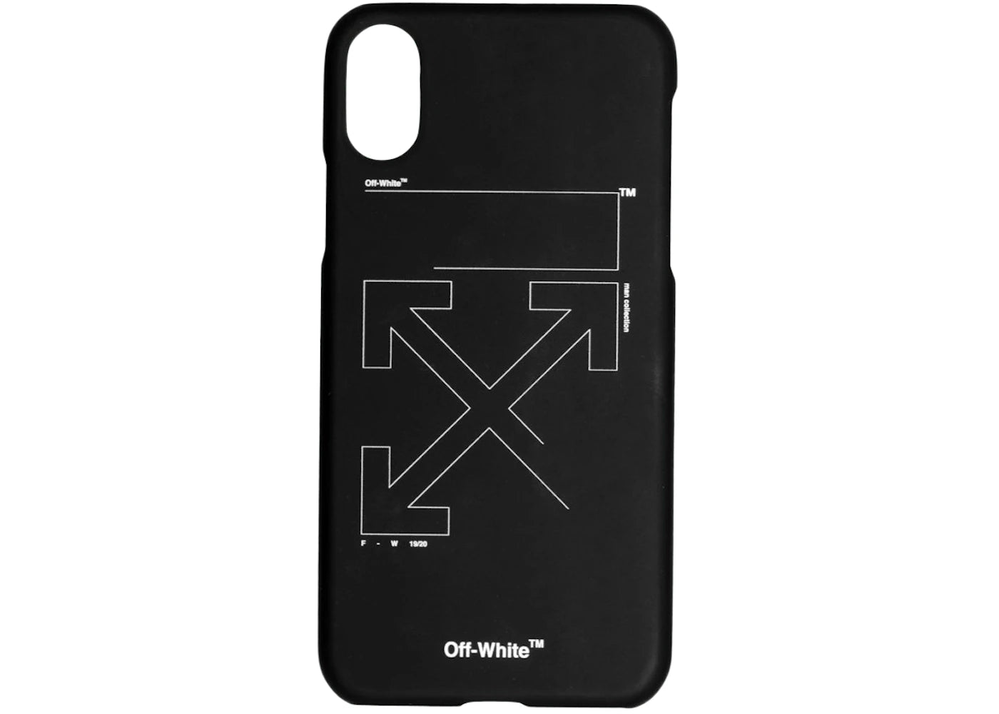 OFF-WHITE Unfinished Arrows iPhone X Case Black/White