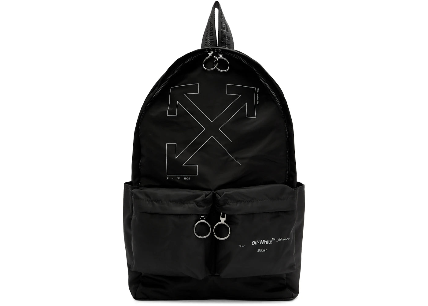 OFF-WHITE Unfinished Backpack Black Silver