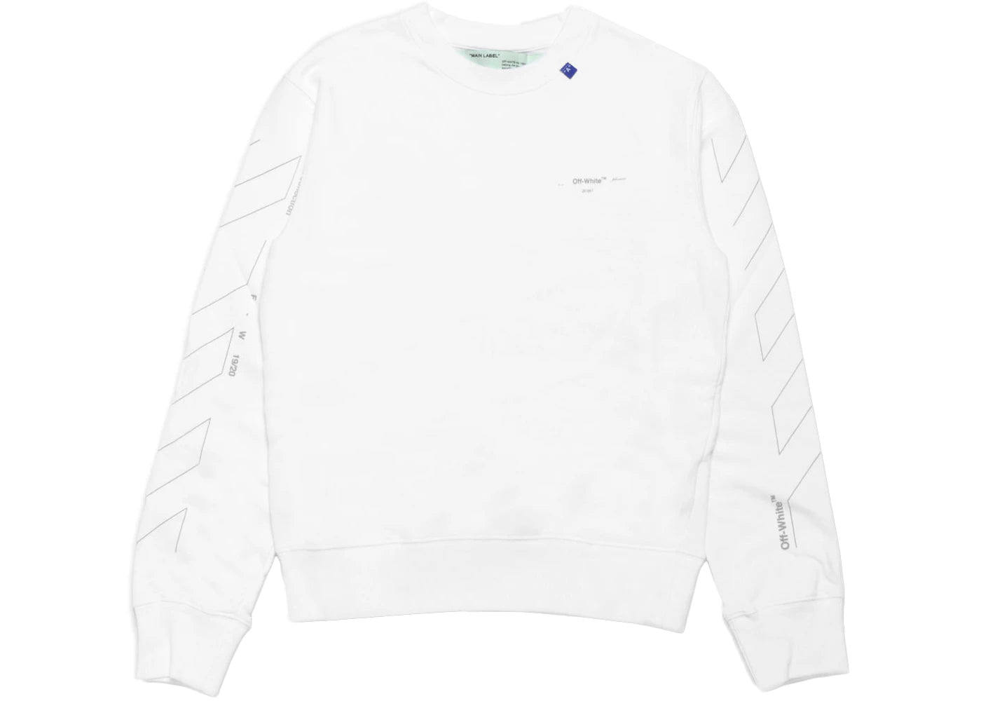 OFF-WHITE Unfinished Diag Sweatshirt White/Silver