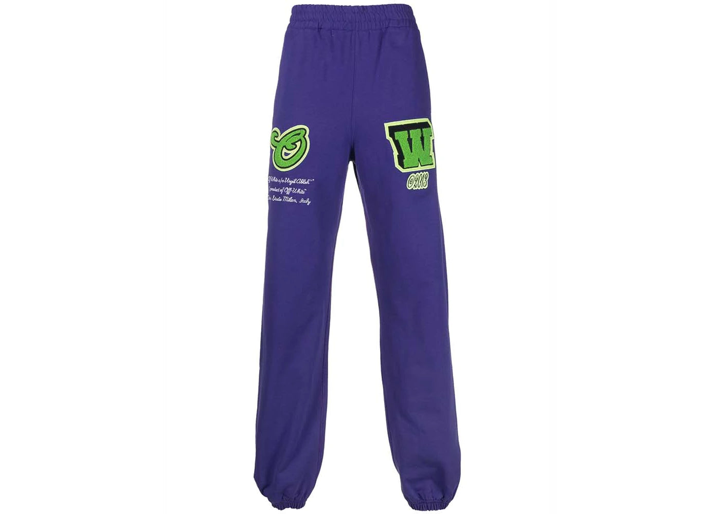 OFF-WHITE Varsity Patch Sweatpants Purple