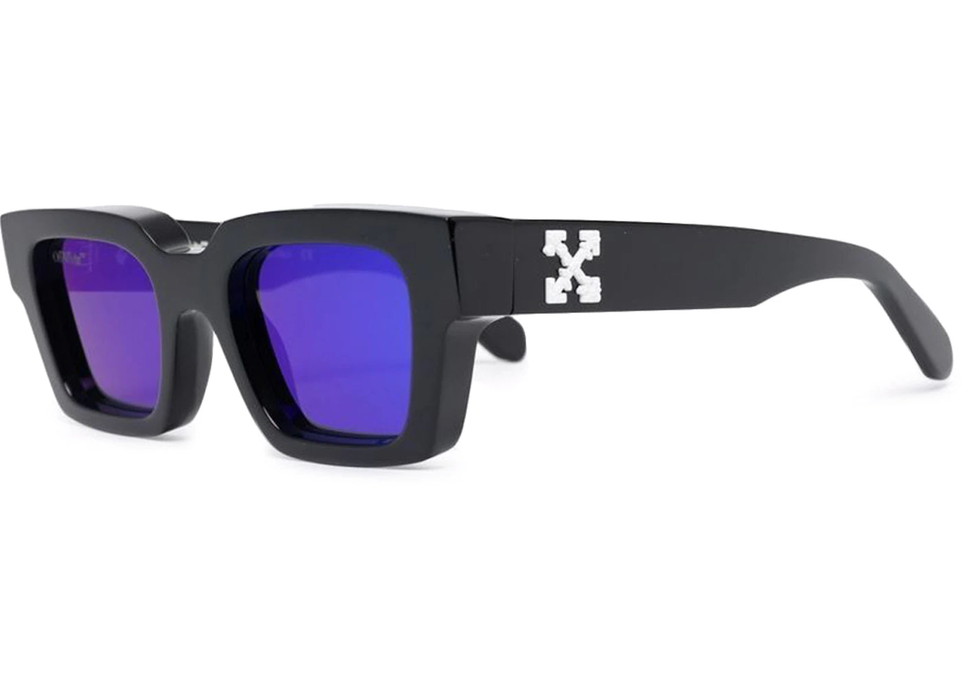 OFF-WHITE Virgil Rectangle Frame Sunglasses Black/White/Blue (OERI022S22PLA0011045)