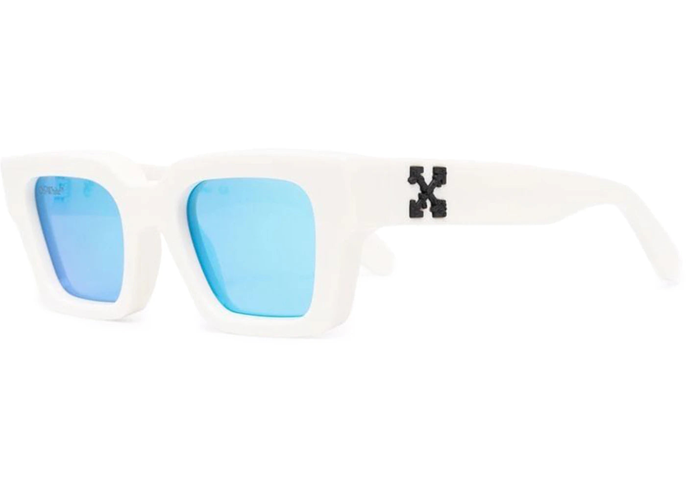 OFF-WHITE Virgil Rectangle Frame Sunglasses White/Black/Blue (OERI022S22PLA0010140)