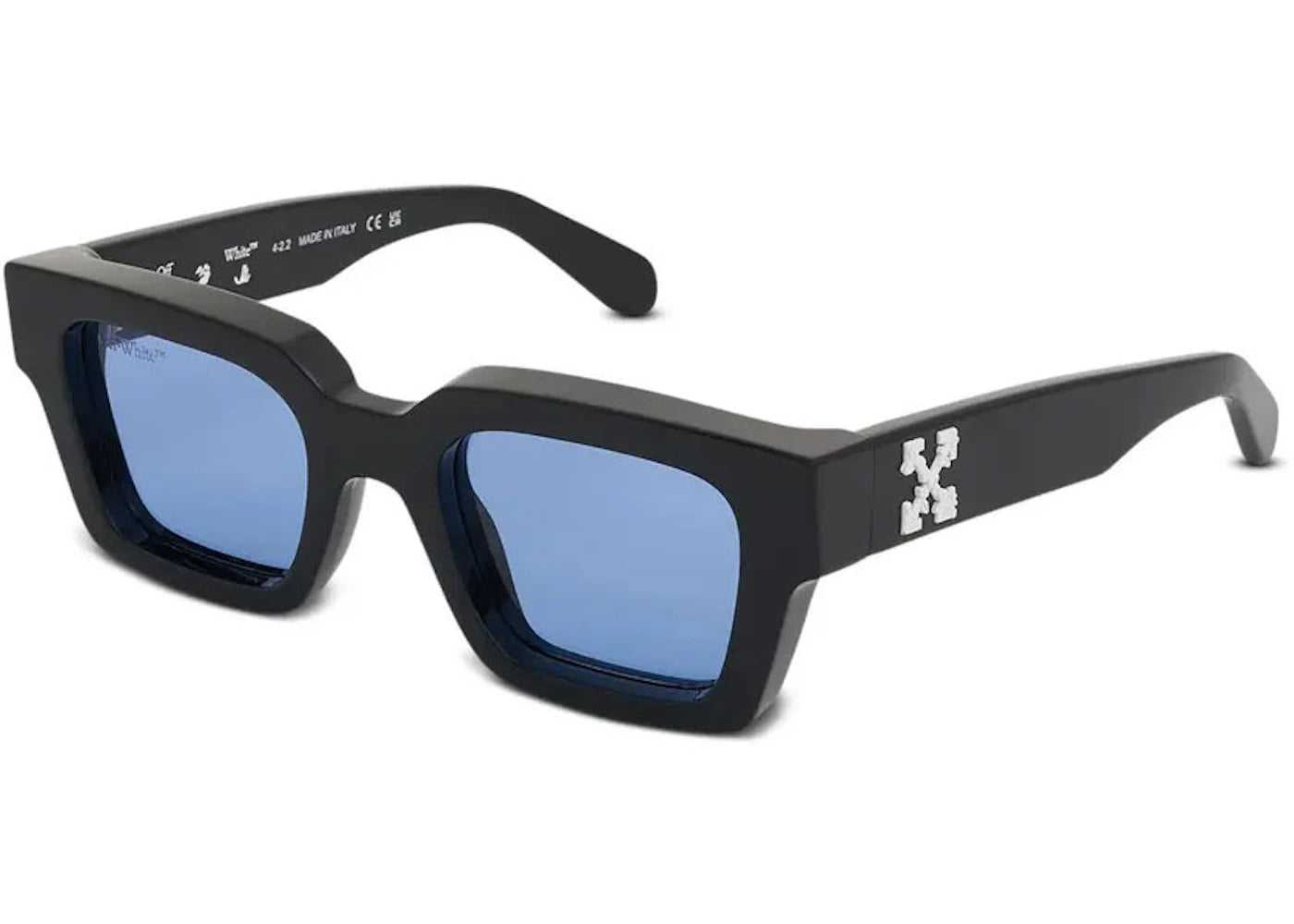 OFF-WHITE Virgil Rectangle Sunglasses Black/Blue (OERI008C99PLA0021045-FR)