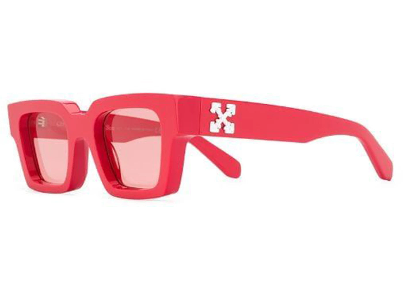 OFF-WHITE Virgil Square Frame Arrows Plaque Sunglasses Red/White/Red Tint (OMRI002S209040202000)