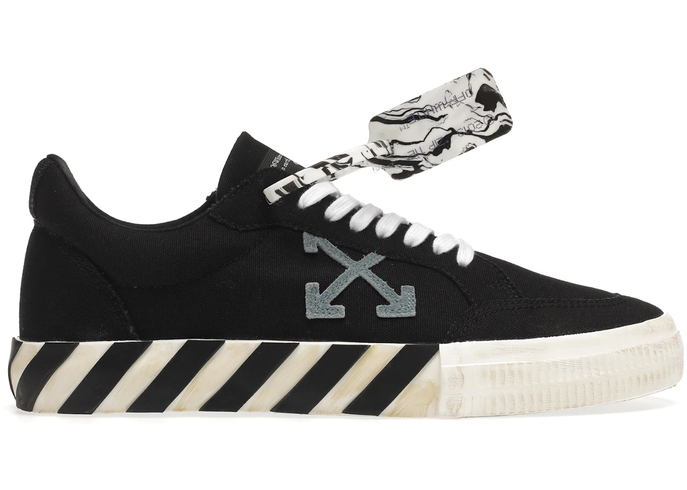 OFF-WHITE Vulc Low Black Light Blue Arrow