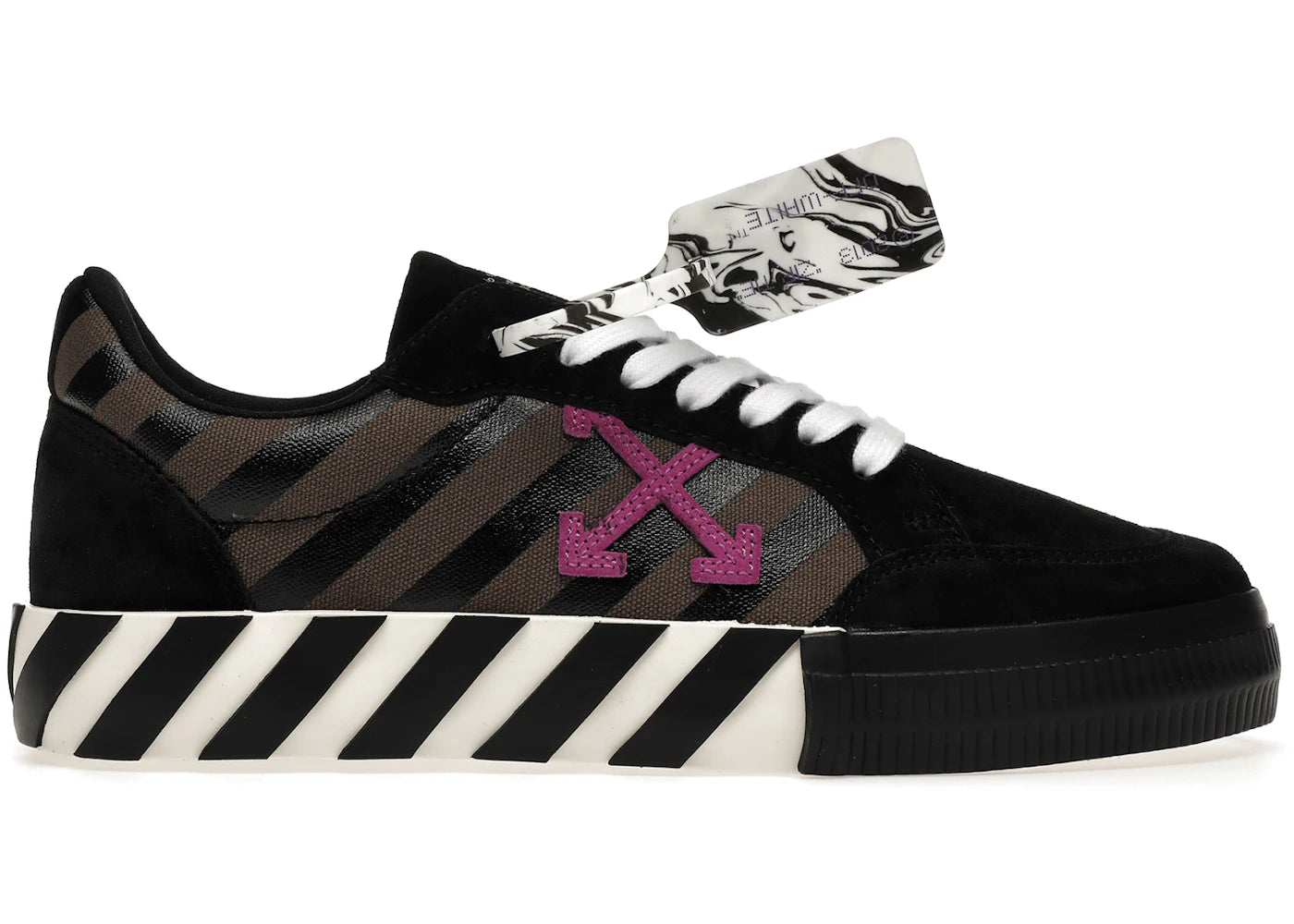 OFF-WHITE Vulc Low Diag Print Black Fuchsia