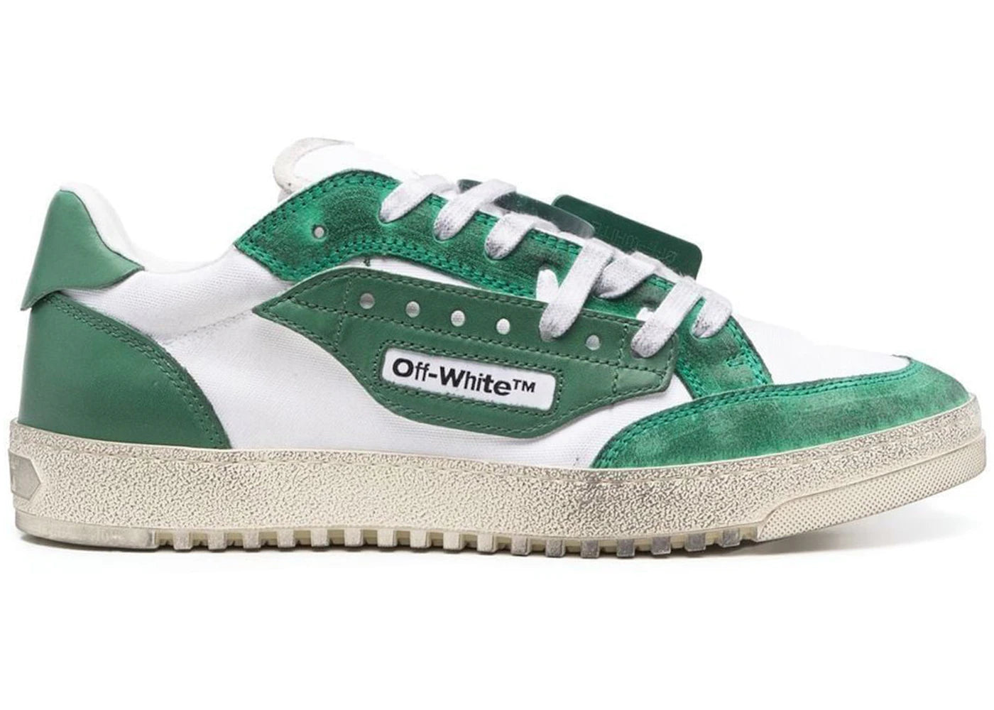 OFF-WHITE Vulcanized 5.0 Low Top Distressed White Dark Green