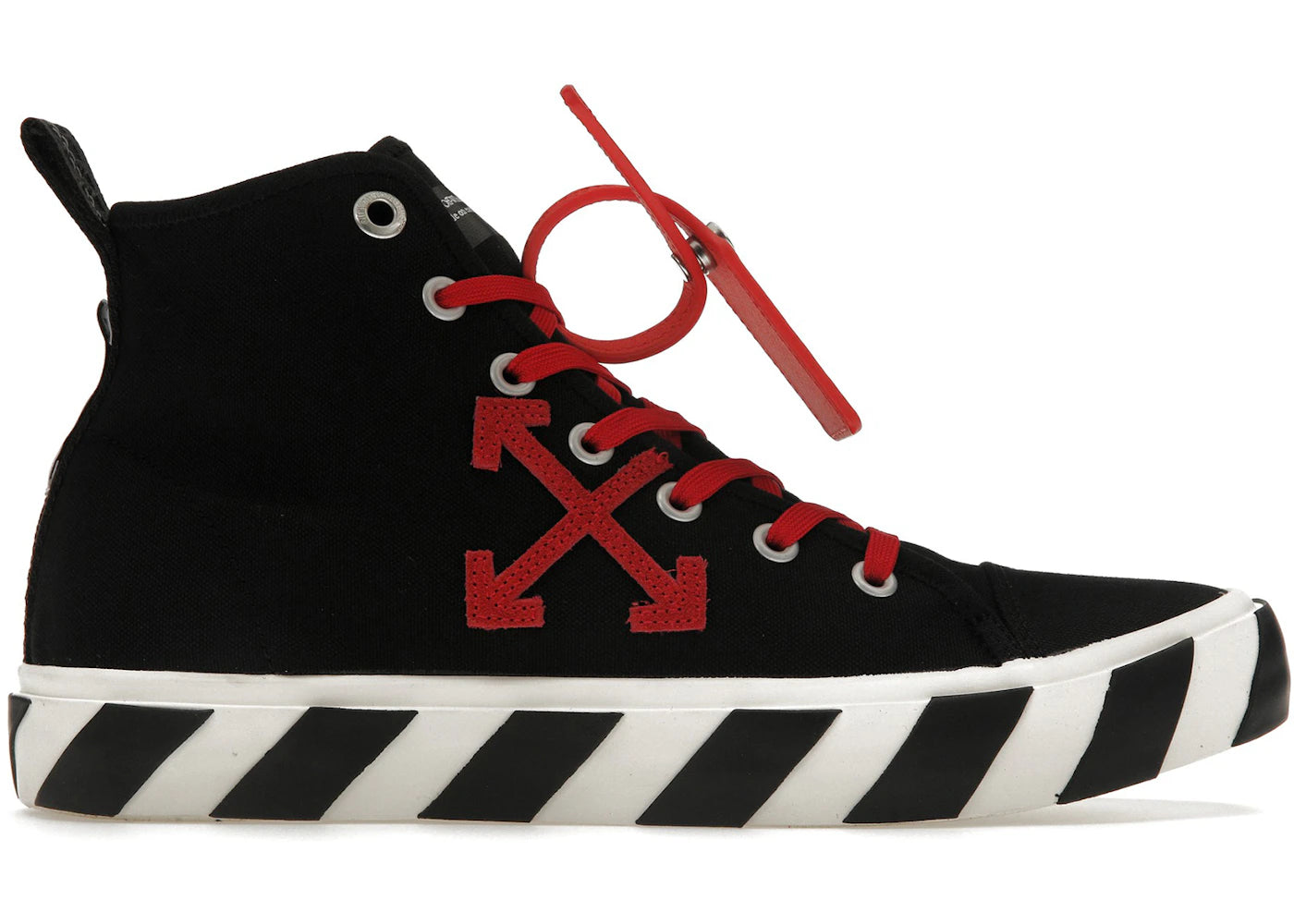 OFF-WHITE Vulcanized Hi Black Red Canvas