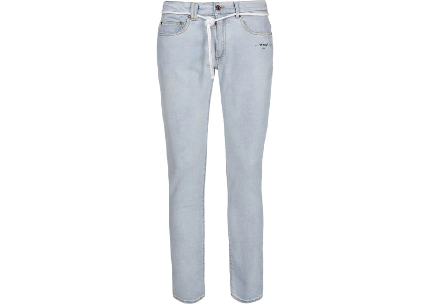 OFF-WHITE Washed Skinny Denim Jeans Light Blue