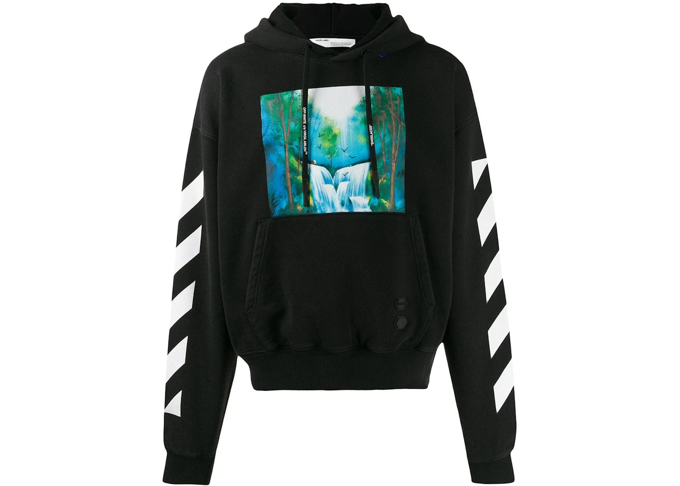 OFF-WHITE Waterfall Diagonal Hoodie Black