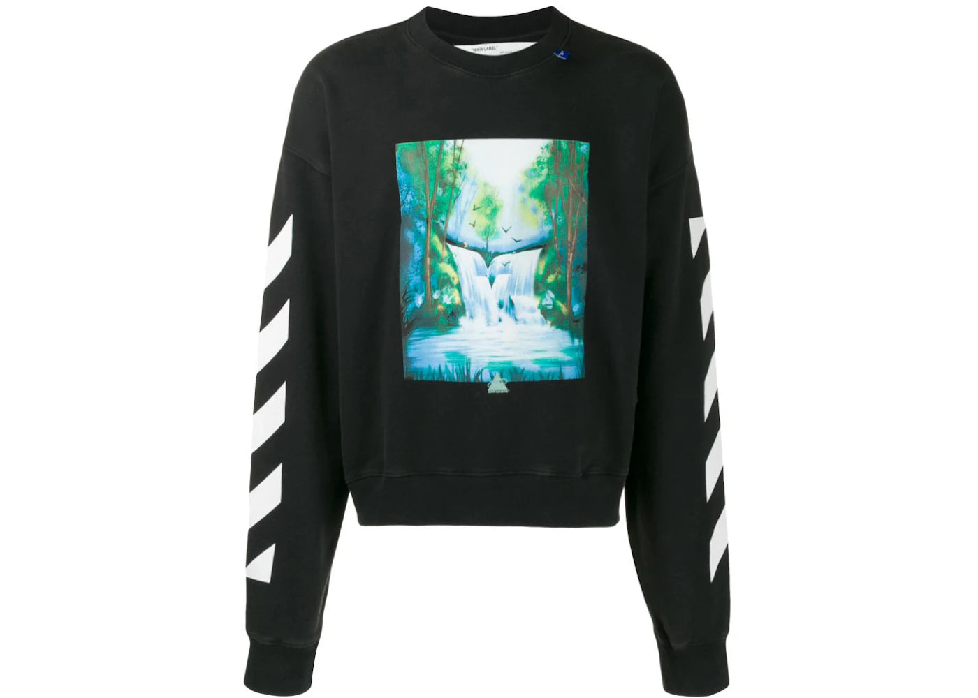 OFF-WHITE Waterfall Print Crewneck Sweatshirt Black