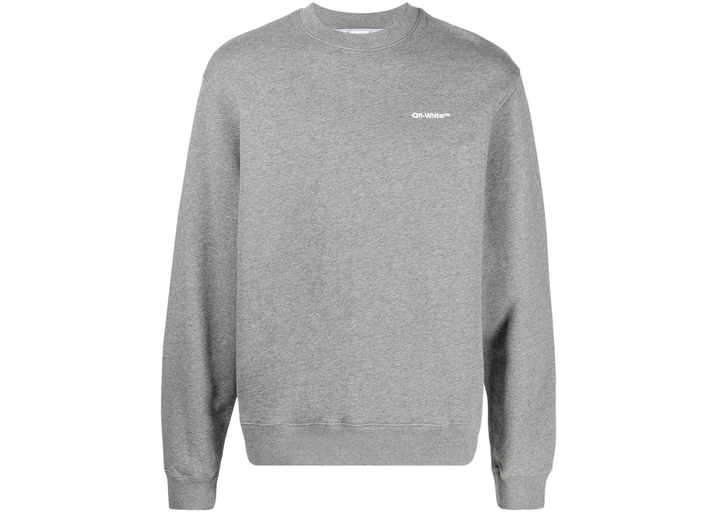 OFF-WHITE Wave Outl Diag Slim Crewneck Grey/White