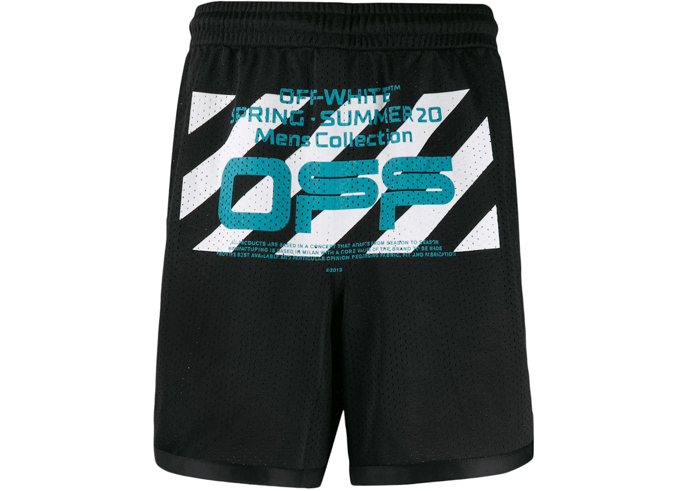 OFF-WHITE Wavy Line Mesh Shorts Black/Multicolor