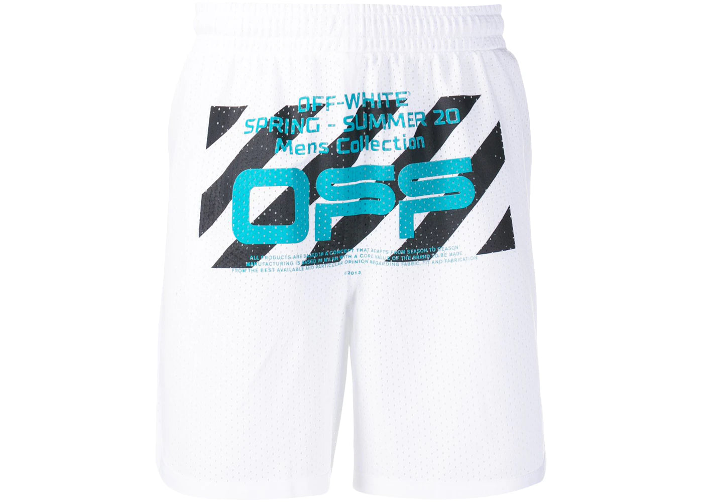 OFF-WHITE Wavy Line Mesh Shorts White/Multicolor