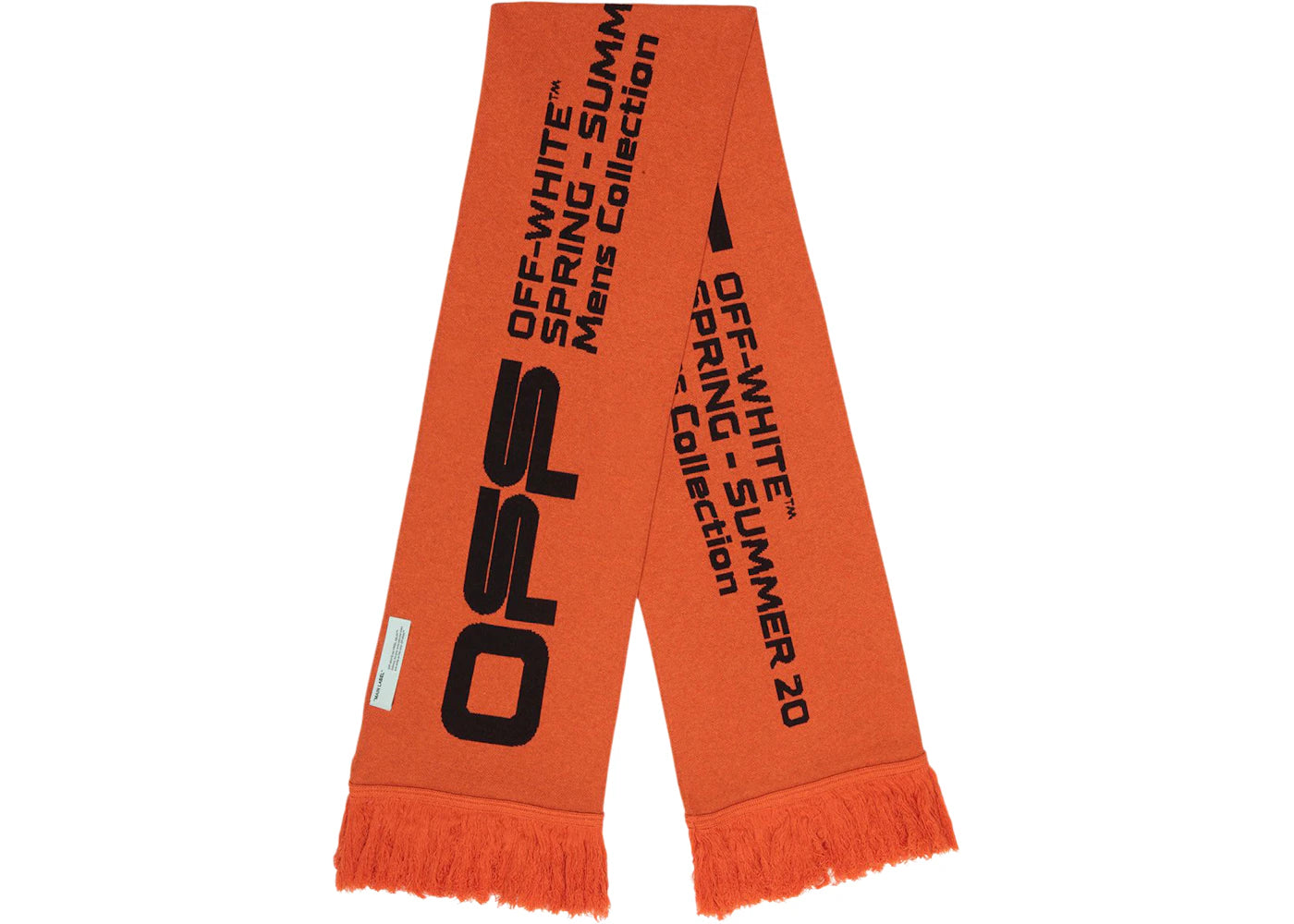 OFF-WHITE Wavy Line Scarf Orange/Black