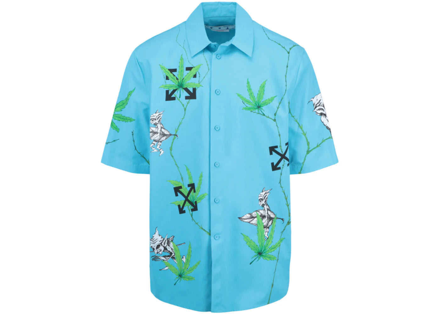 OFF-WHITE Weed Over S/S Shirt Blue
