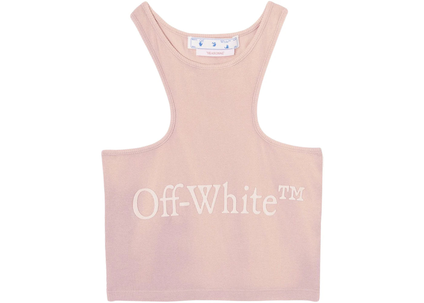 OFF-WHITE Women's Logo Patch Ribbed Vest Top Pink/White