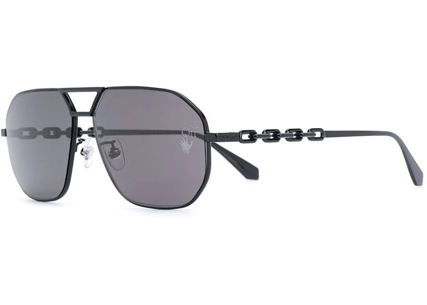 OFF-WHITE Wright Aviator Sunglasses Black/Grey (OMRI007F20MET0011000)