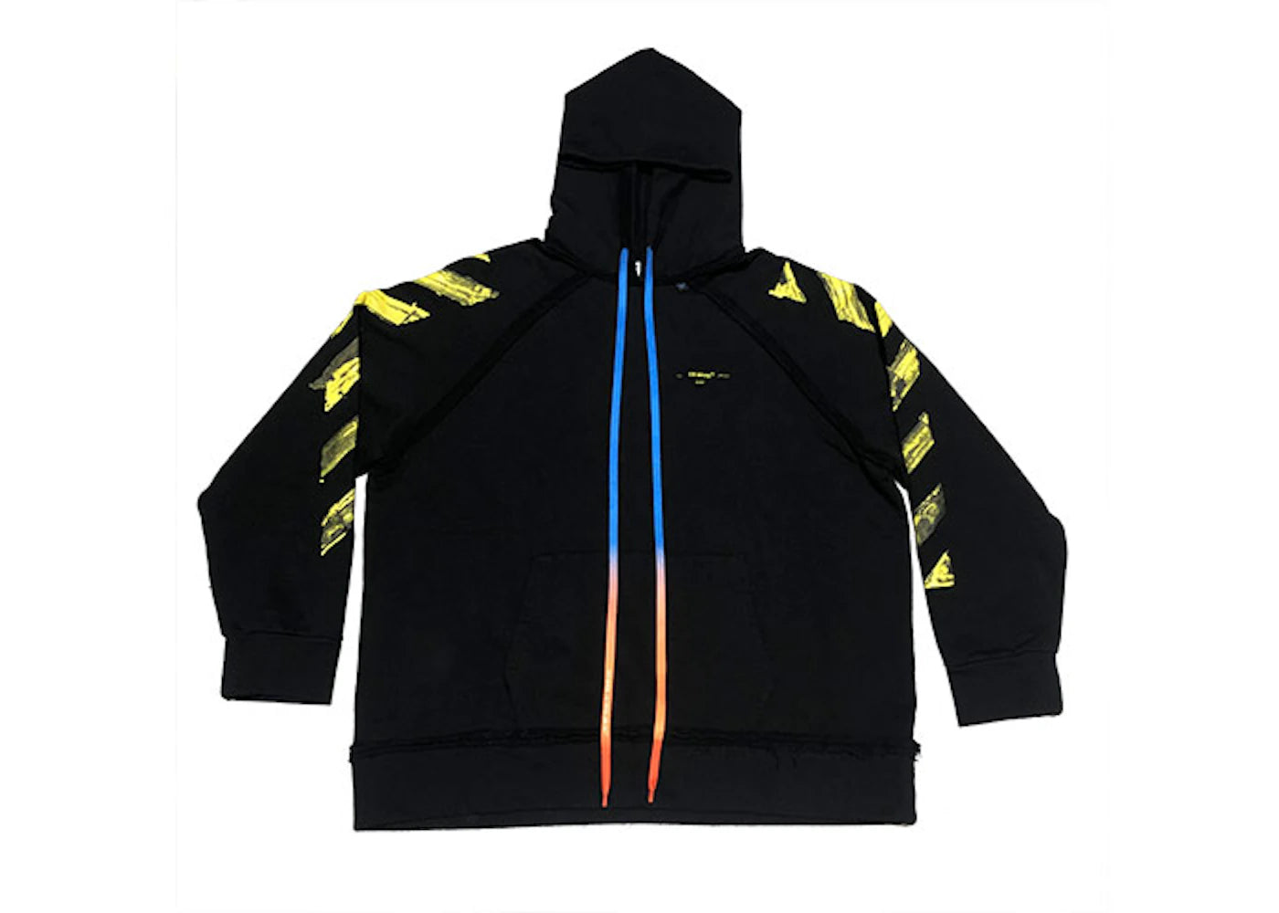 OFF-WHITE Yellow Acrylic Arrow Logo Hoodie Black