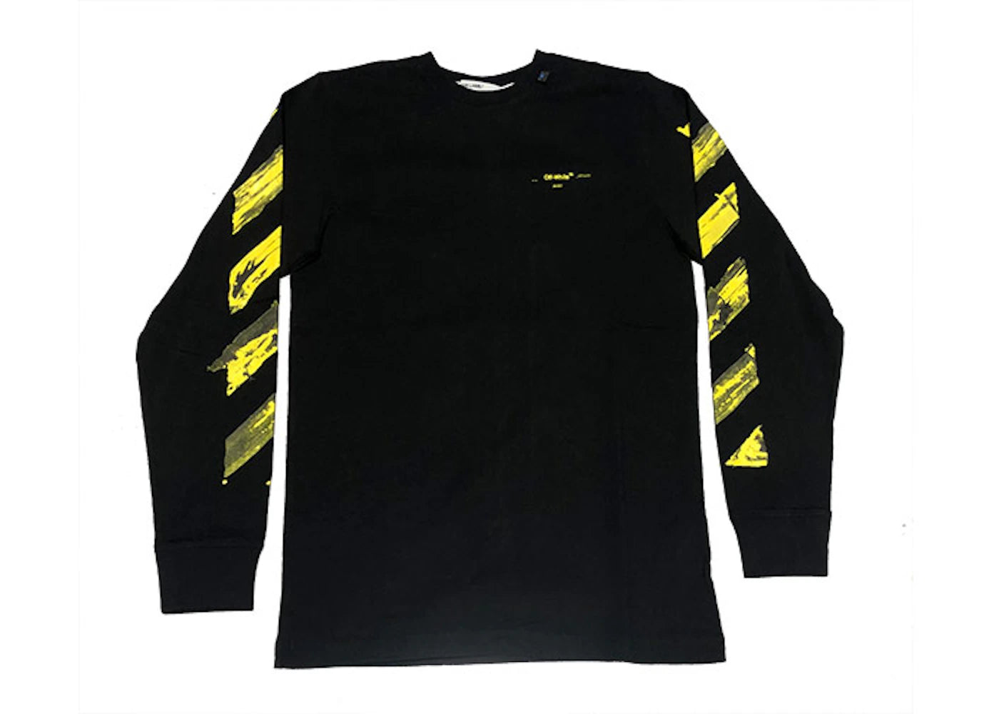 OFF-WHITE Yellow Acrylic Arrow Logo L/S Tee Black