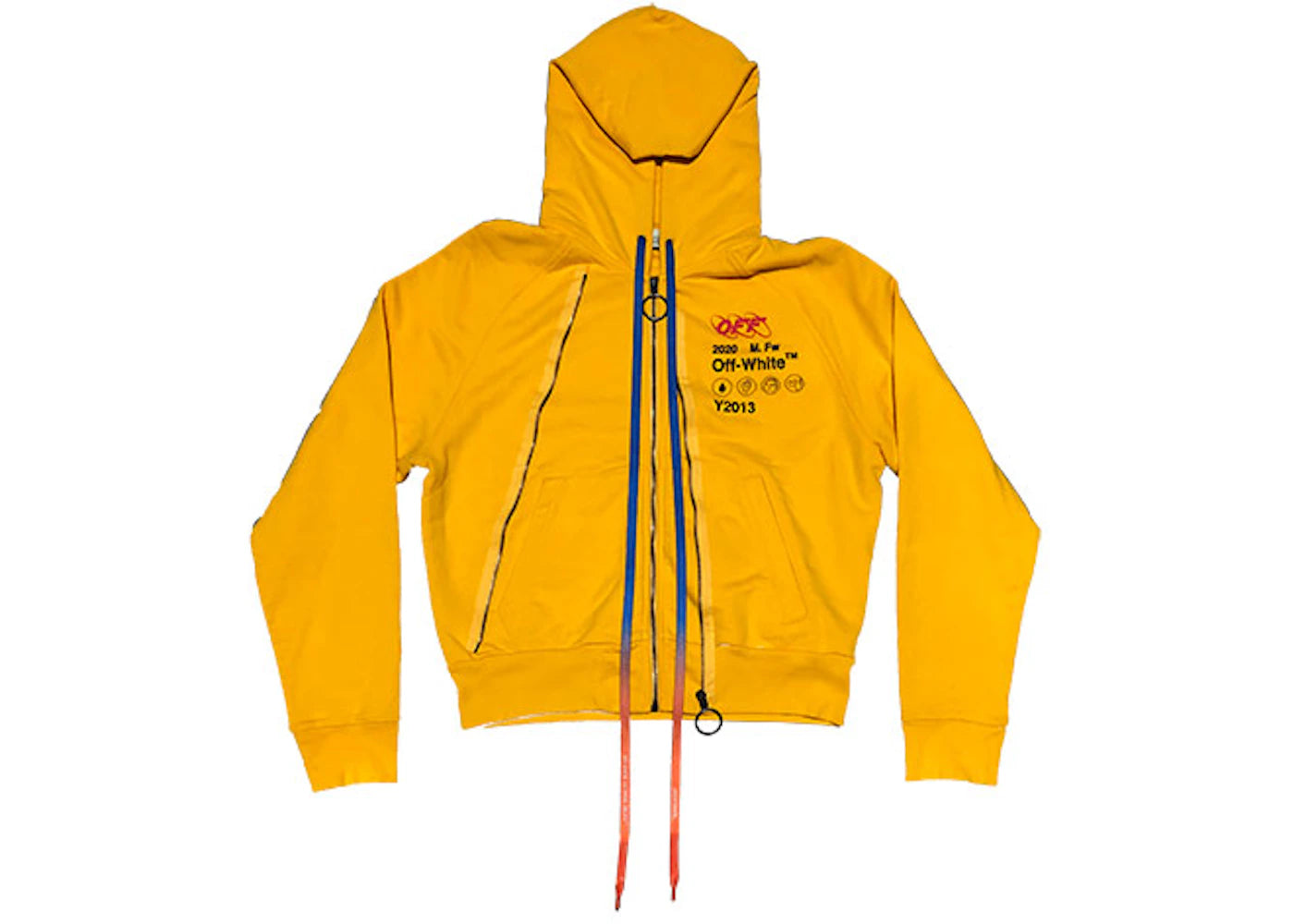 OFF-WHITE Yellow Industrial Y013 Double Zip Hoodie Yellow