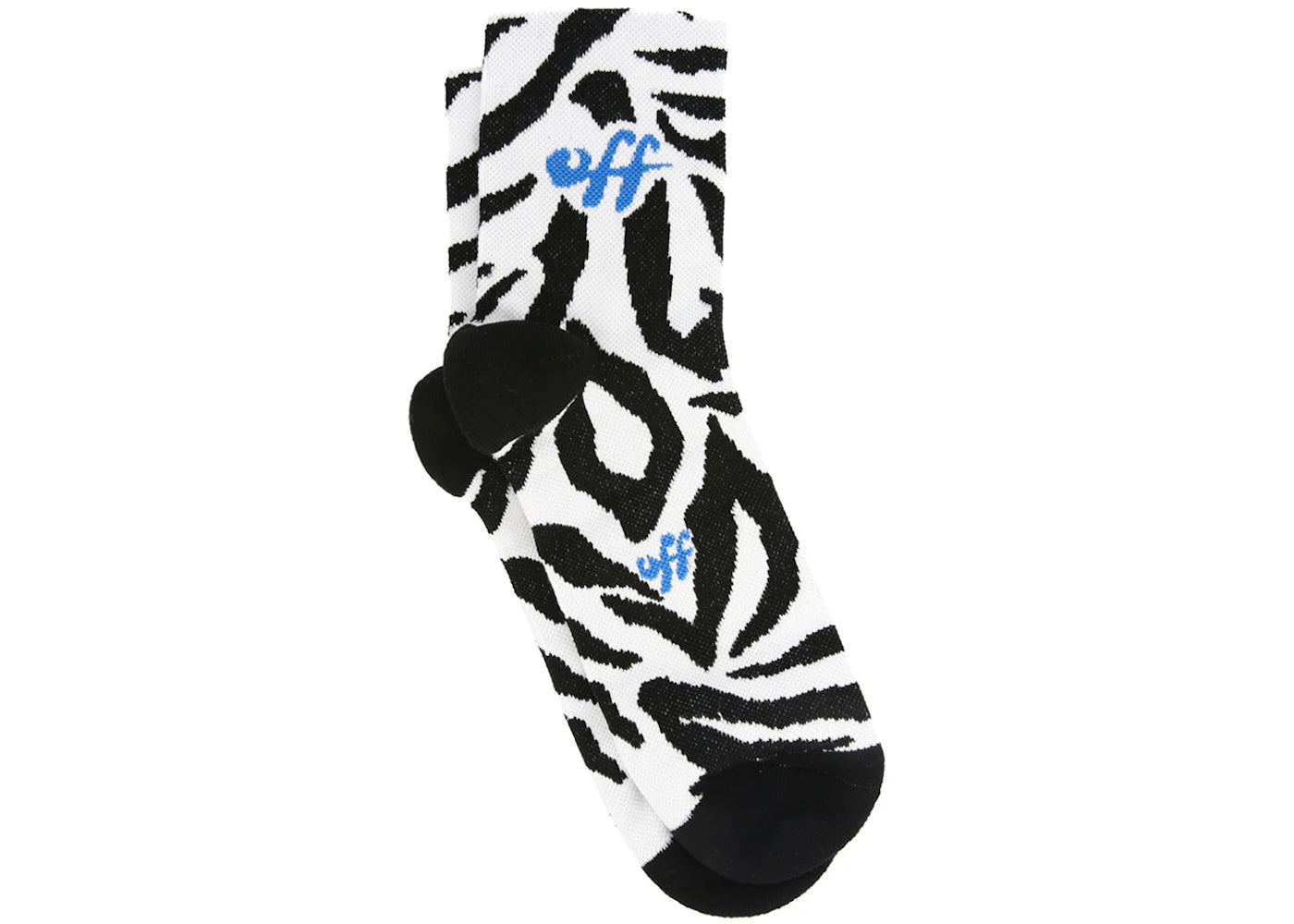 OFF-WHITE Zebra Logo Crew Socks White/Black