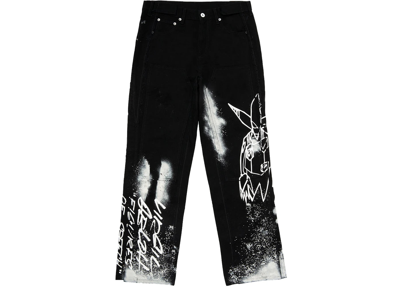 OFF-WHITE x Futura Washed Carpenter Denim Pants Black/Multicolor