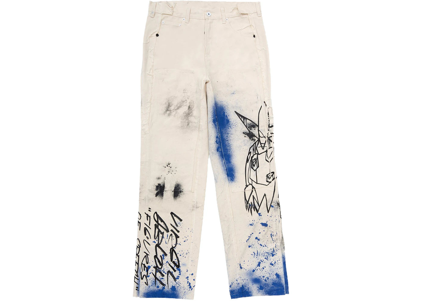 OFF-WHITE x Futura Washed Carpenter Denim Pants White/Multicolor