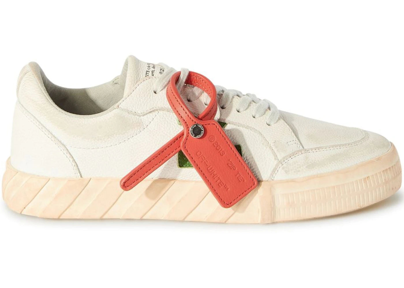 OFF-White Vulcanized Low Distressed Leather White Green