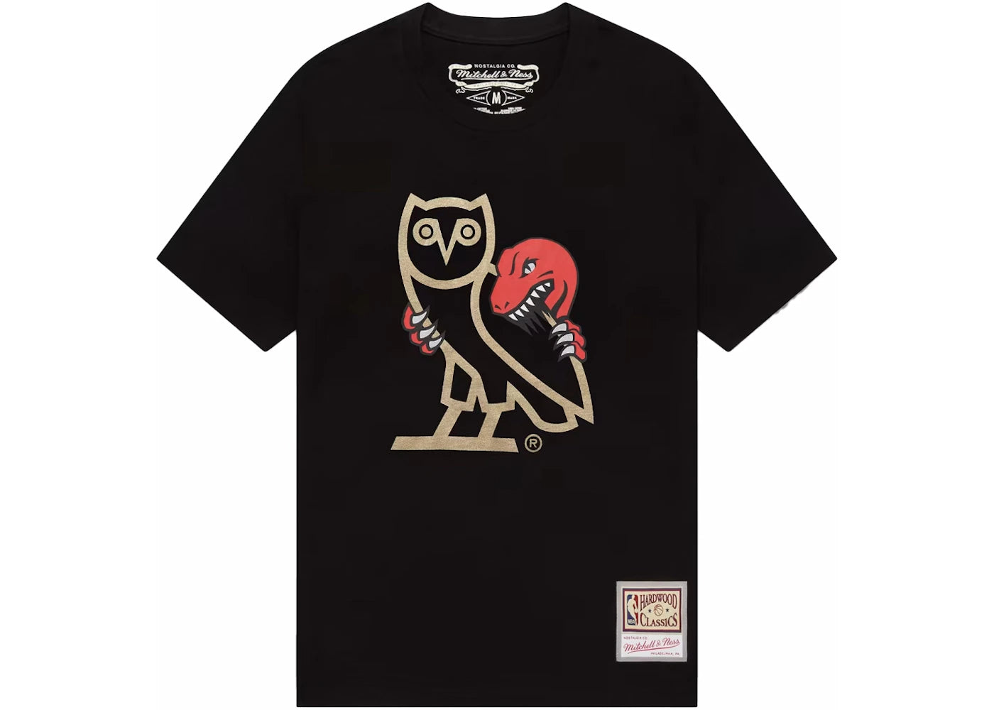 OVO x Mitchell and Ness '95 Raptors OG Owl T-shirt Black