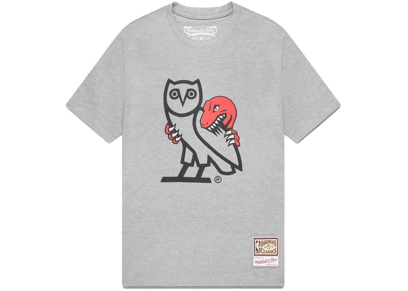 OVO 1995 Raptors OG Owl T-shirt Heather Grey