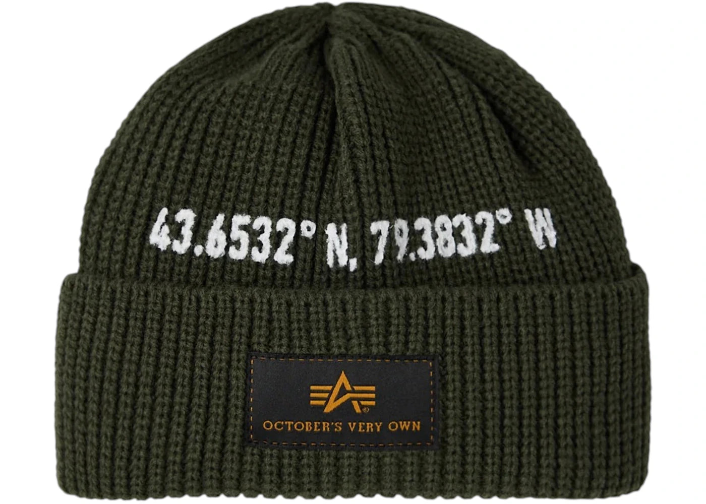 OVO Alpha Industries Military Watch Cap Olive Green