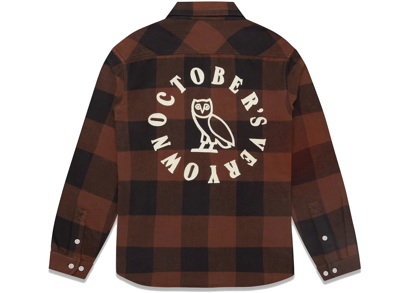 OVO Buffalo Plaid Flannel Shirt Brown