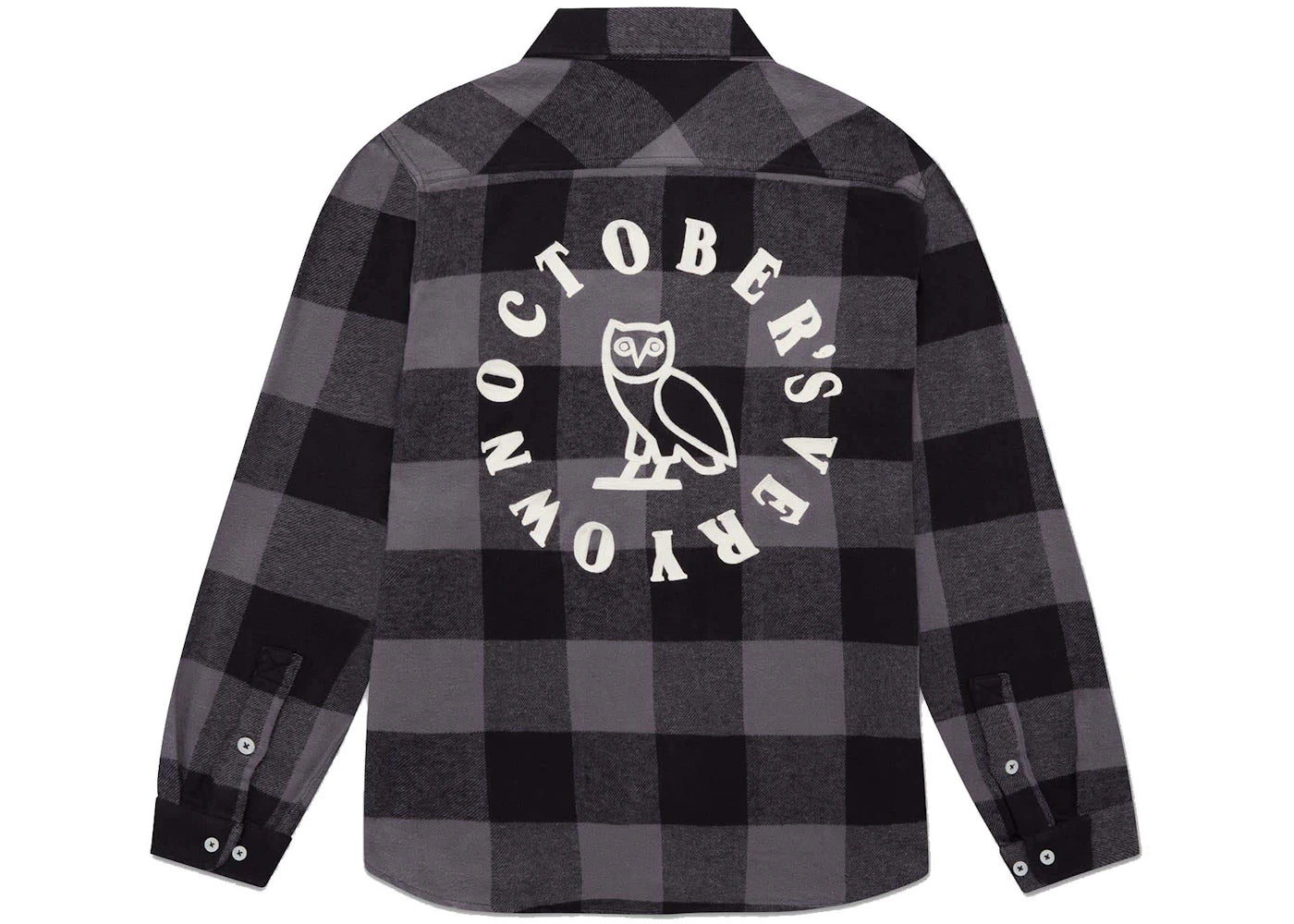 OVO Buffalo Plaid Flannel Shirt Grey