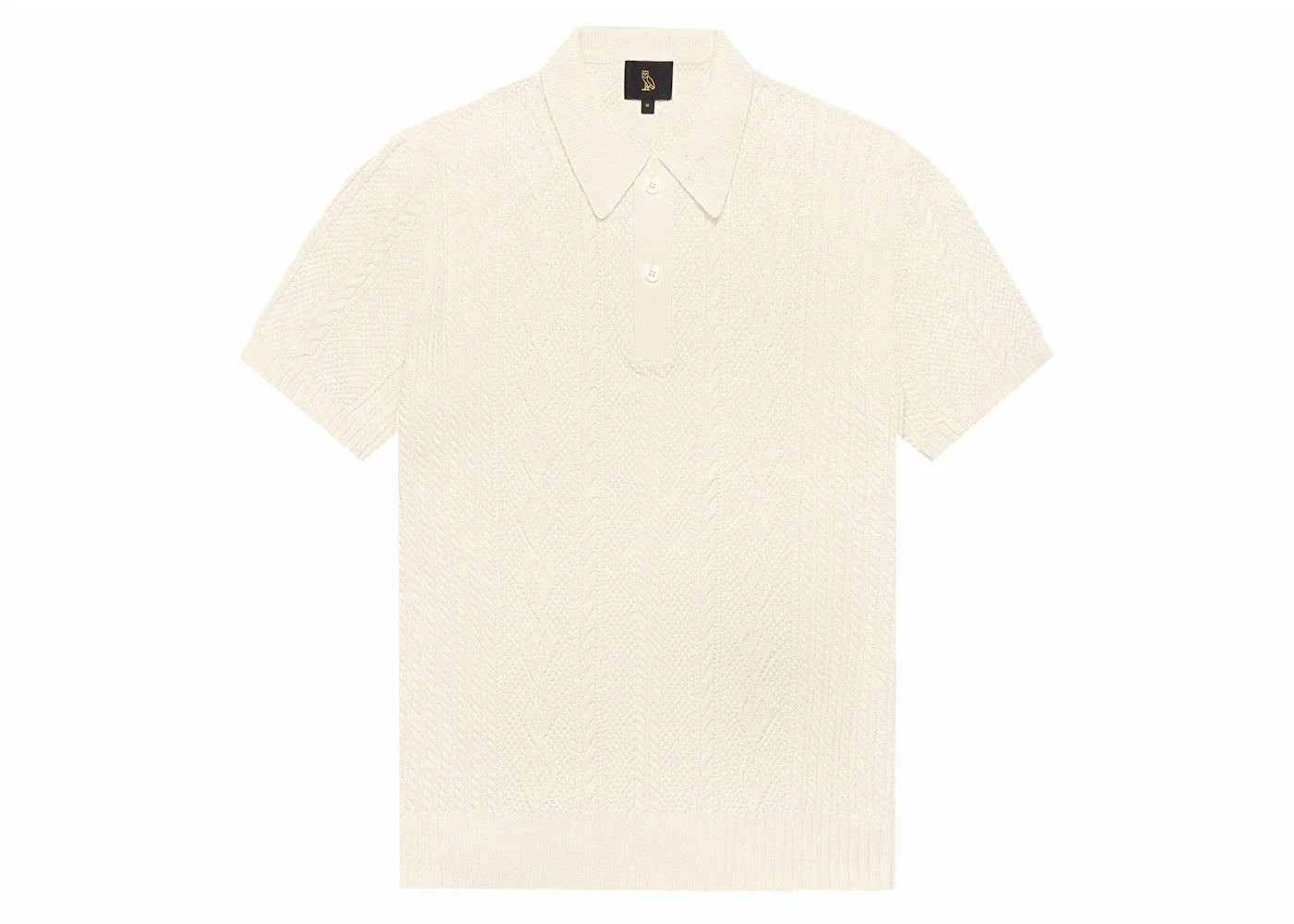 OVO Cable Knit Polo Cream