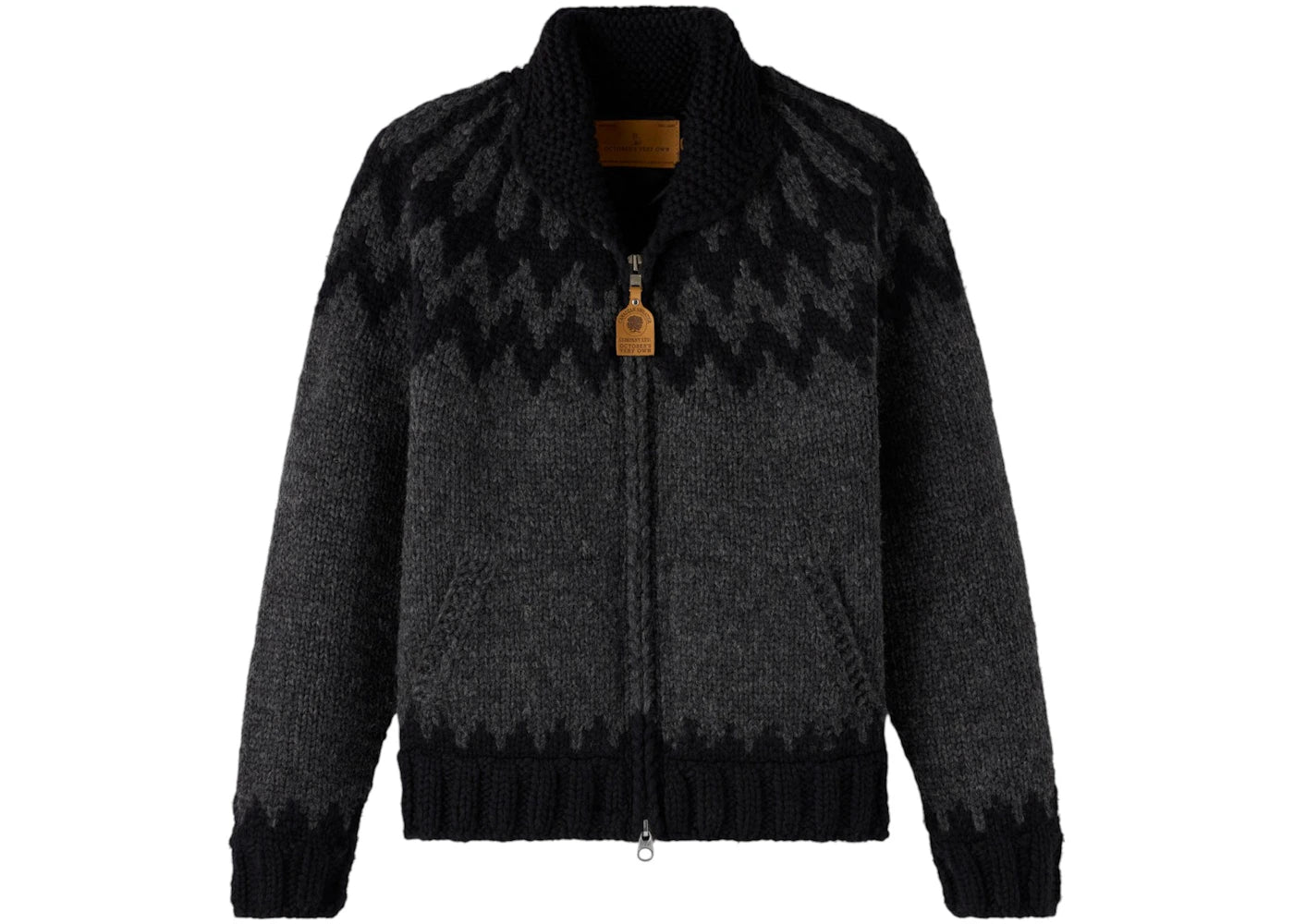 OVO Canadian Sweater Company Hand Knit Cardigan Dark Grey/Black