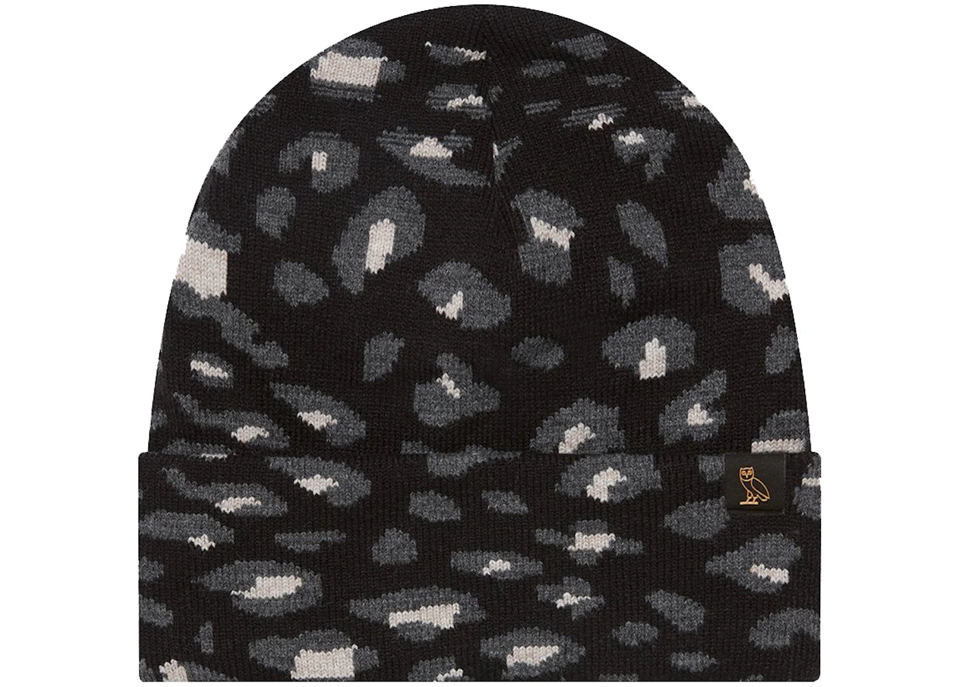 OVO Cheetah Print Beanie Black