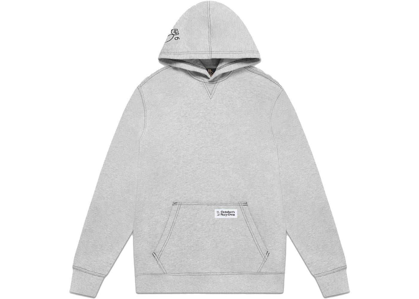 OVO Contrast Stitch Hoodie Heather Grey