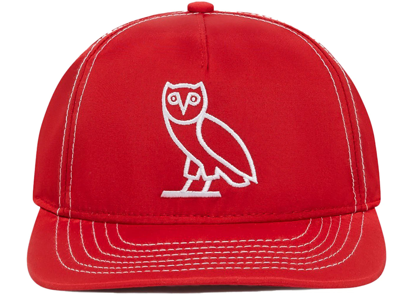 OVO Contrast Stitch Snapback Hat Red