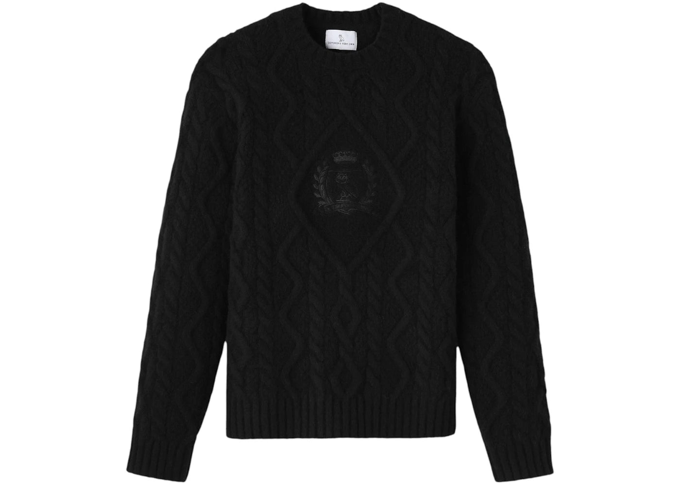 OVO Crest Cable Knit Sweater Black