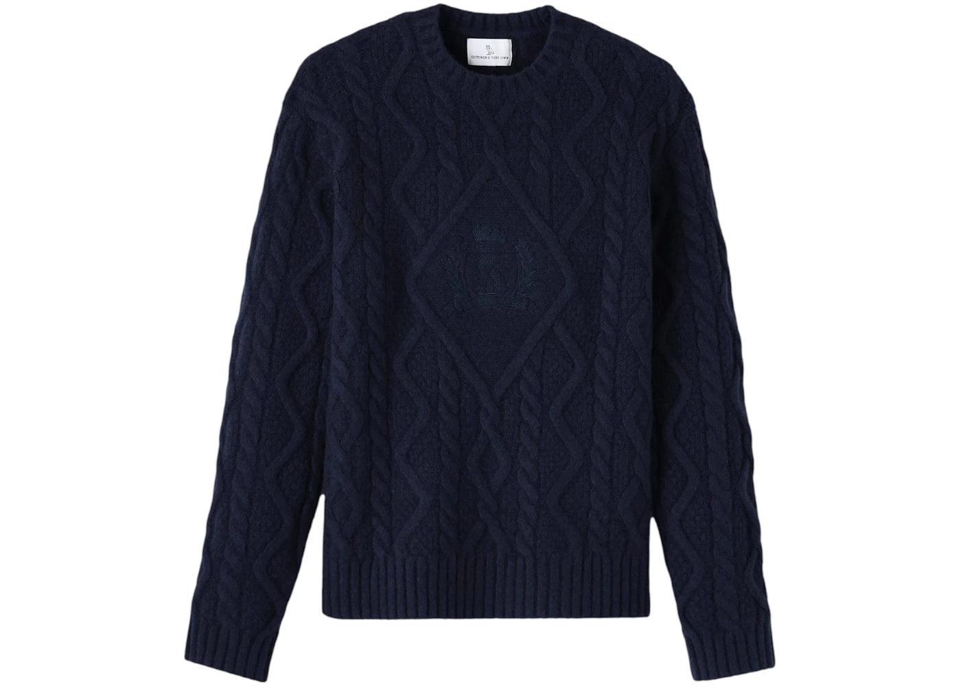 OVO Crest Cable Knit Sweater Navy